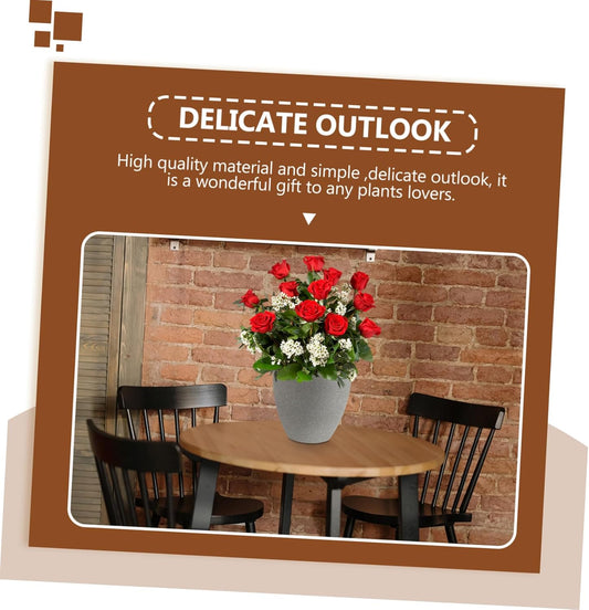 Imitation Stone Shape Resin Flower Planter Pot Round Succulent Container for Indoor and Outdoor Gardening Durable Frost-Resistant Easy to Maintain