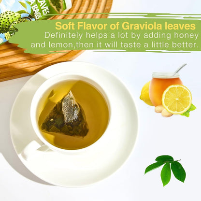 40 Premium Soursop Leaves Tea Bags | VitalForest Pure Graviola Leaf Tea for Relaxation, Sleep & Detox | Caffeine-Free Guyabano Herbal Tea | te de Guanabana | Non-GMO, Biodegradable