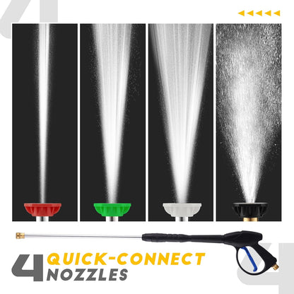 Gas Pressure Washer 3500 PSI 2.3 GPM, Power Washer with 209CC Engine, 25FT Hose, 4 Nozzles, High Pressure Cleaner for Cars, Driveways, Patios, Fences, Home Outdoor Cleaning