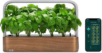 EDN SmallGarden with Basil SeedPods, Indoor Grow Smart Garden for iOS Devices - Fresh Home Grown Herbs, Plants and Flowers - Grow up to 10 Different Plants at Once