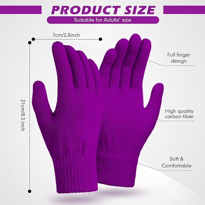 SATINIOR Magic Winter Gloves Unisex Gloves Knit Stretchy Mitten Full Fingers Warm Mitten for Men Women Sports