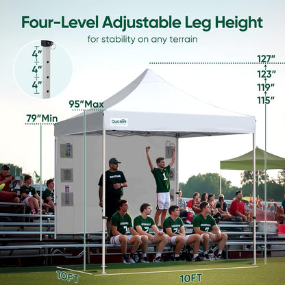 Quictent 10x10 Heavy Duty Pop Up Canopy Tent- Easy up Outdoor Commercial Canopies, Waterproof, 11ft Interior Height, Easy Setup, Includes Sand Weight Bags and Wheeled Carry Bag