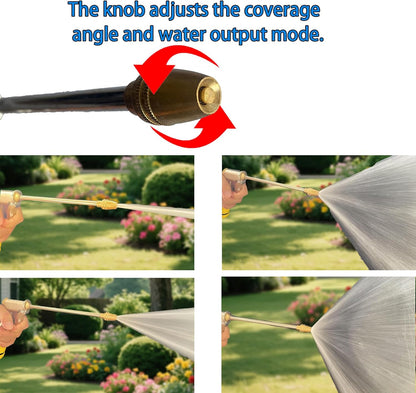 Garden Hose Nozzle, Metal Hose Sprayer with Adjustable High Pressure Spray Patterns for Car Washing, Watering Plants & Lawn, Patio Cleaning, Deck Rinsing, Dog Shower & Outdoor Irrigation Use