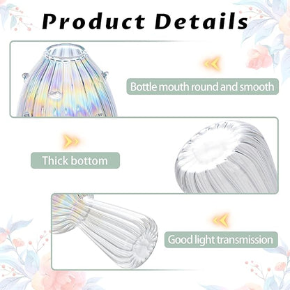 Plant Propagation Station, Set of 6 Clear Mushroom Vase, Propagation Stations, Small Plant Terrarium, Unique Crystal Mushroom Jars for Plants for Hydroponics Home Garden Office Decoration (Clear)