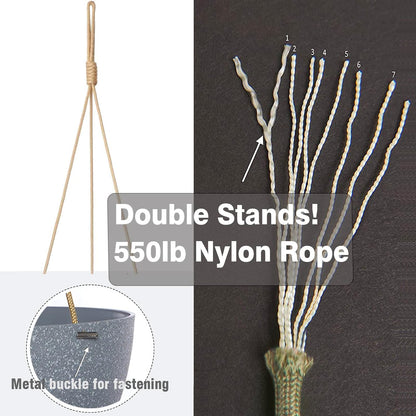 13 Inch 2 Pack Large Hanging Planters for Indoor Outdoor Plants, Plastic Hanging Basket Pots for House Plants Flowers, Grey