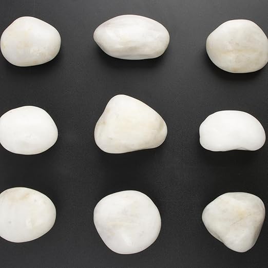 Natural Polished White River Rocks, 2-3 inches, 40 lbs - Perfect for River Rocks in Landscaping, Natural White Decorative Stones, Potted Plant Decorations, and Garden Design (White, Weight: 40 LB)