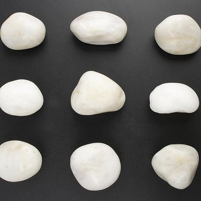 Natural Polished White River Rocks, 2-3 inches, 40 lbs - Perfect for River Rocks in Landscaping, Natural White Decorative Stones, Potted Plant Decorations, and Garden Design (White, Weight: 40 LB)