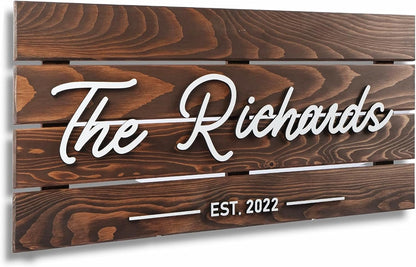 Solid Wood Pallet Custom Name Signs, Ideal for Rustic Home Bussiness Office Garage Backyard Man Cave Decors Decoration, Established Date & Your Custom Text 28 * 13" Establish Date Signs