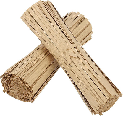 SHEUTSAN 3000 PCS 6 Inches Kraft Paper Twist Ties, Brown Twist Bag Ties, Reusable Bread Ties for Cookies Candies Bags