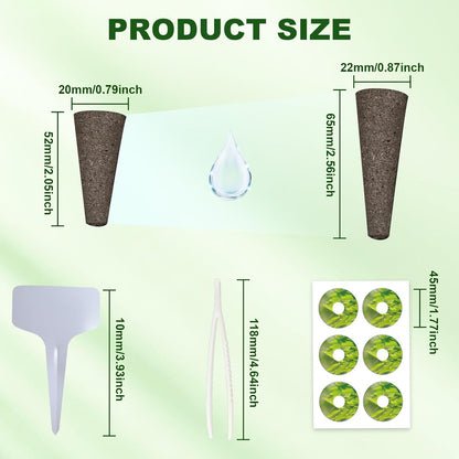 253 Pack Hydroponic Pods Supplies for Aerogarden Pods, Grow Sponges for Hydroponics, Seed Pods Kit with 120 Grow Sponges, 120 Pod Labels,12 Plant Labels, 1 Tweezer for Hydroponic Indoor Garden System