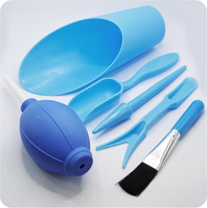 6Pcs Mini Succulent Tools Set, Garden Hand Tools Kit for Indoor Plant Care, Succulent Bonsai Miniature Garden Tool Set, Small Gardening Tools for Transplanting Digging Planting, Blue