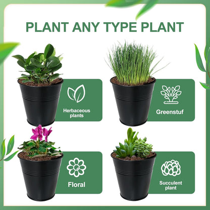 3 Sets Herb Planter Black Metal Window Planter with Tray and Drainage Farmhouse Garden Pots for Plants Flower Succulent for Indoor Outdoor Kitchen Apartment Balcony Window