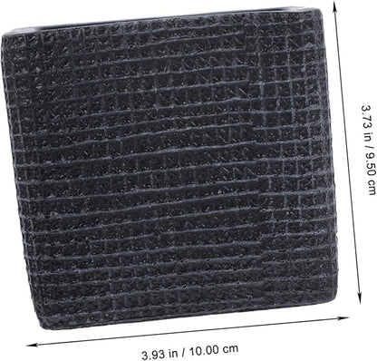 Creative Nordic Style Cement Flowerpot with Drainage Succulent Planter for Indoor Home Office Decor Modern Straight-Edged Geometric Design Container