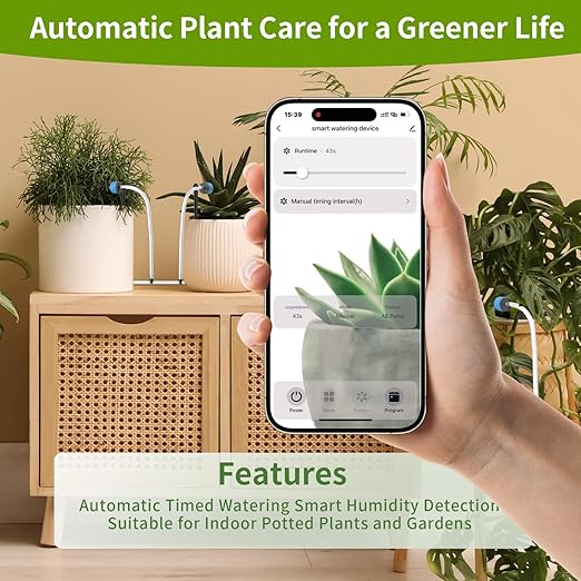 Automatic Plant Waterer Indoor Self Watering System for 20 Potted Plants,Auto Drip Irrigation System Programmable Timer & Compatible.251022