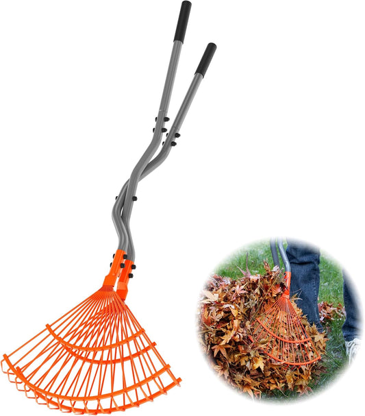 Walensee Leaf Grabber Rake, Leaf Collector Tool with Long Steel Handle & Steel Claw, Lightweight & Efficient Leaf Picker, Comfortable Grip, Ideal for Leaves, Twigs, Yard Waste Garden Cleanup