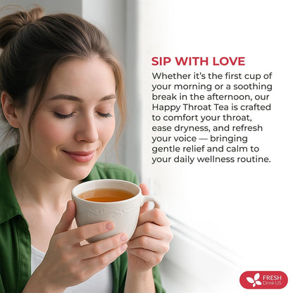 Premium Happy Throat Herbal Tea – 135 Bags Of Supper Tea Blend: Marshmallow Root, Slippery Elm & Ginger – Dry & Sore Throat Relief – Caffeine-Free, No Honey, No Citrus – No Sugar