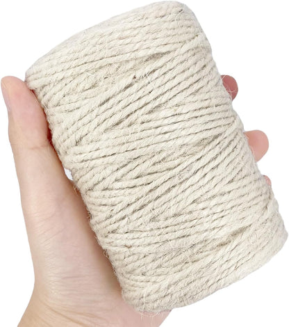 Leecogo White 2.5mm Jute Twine 328 Feet Heavy Duty Garden Twine String for Gardening Plant Crafts and Decorative Projects