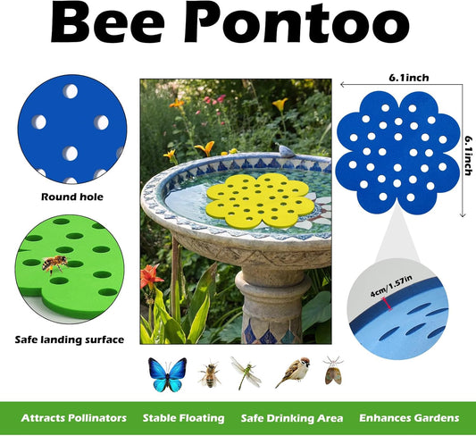 12 Pack High Waterproof Durable - 6.3-Inch Bee Watering Station Floating Bee Islands for Bee/Butterfly Feeding & Bathing – Outdoor Garden Decoration (Multiple Colors)