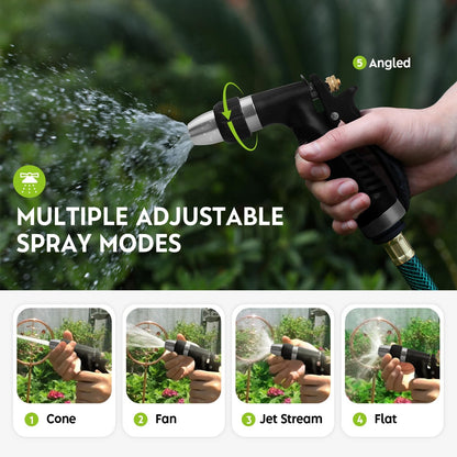 Grip Strength Adjustable Handheld Hose Nozzle, Adjustable Water Nozzle Spray with High Pressure for Watering Plants and Lawn, Car Washing, Patio and Pet Washing.