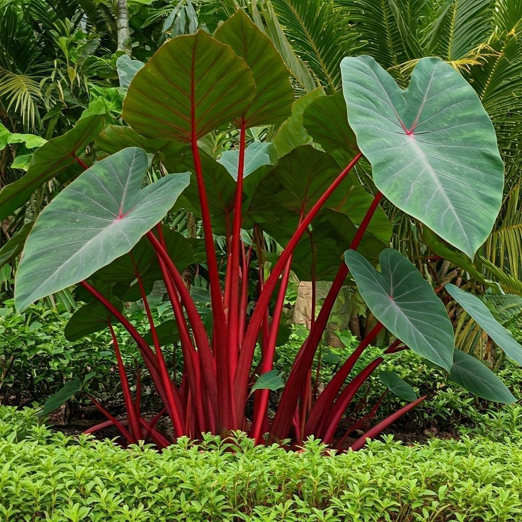 Hawaiian Punch Caladium Bulbs for Planting -Rare Coloring - Perennial Hosta, Elephant Ears, Fancy (3 Elephant Ear Bulbs)