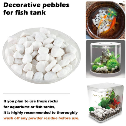 11Lbs Natural River Rocks for Plants 1''-2'' Large Landscaping Garden Stones White Aquarium Gravel for Decorative Pebbles for Indoor Outdoor Planters, Big Terrarium Rocks in Bulk, Home Decor
