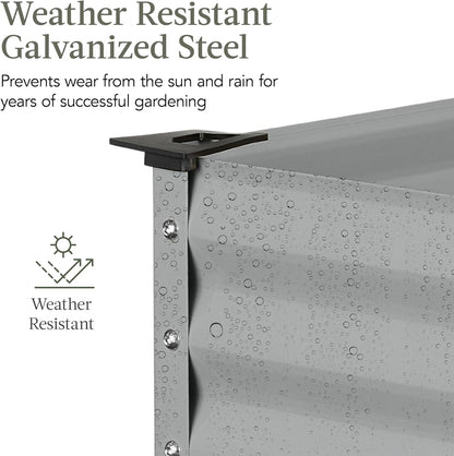 Best Choice Products 48x24x30in Galvanized Raised Garden Bed, Metal Elevated Planter Box, Vegetable Garden for Backyard, Patio, Balcony - Moonlight Gray