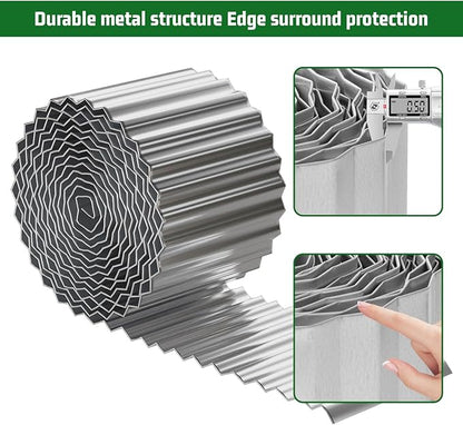 SnugNiture Corrugated Metal Garden Edging,4" x 10' Sturdy Lawn Edging Border,Landscape Edging Border for Lawn, Flower Bed,Garden and Yard