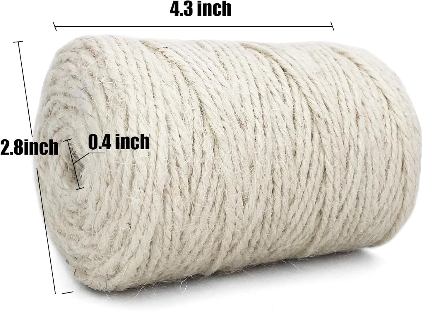 Leecogo White 2.5mm Jute Twine 328 Feet Heavy Duty Garden Twine String for Gardening Plant Crafts and Decorative Projects