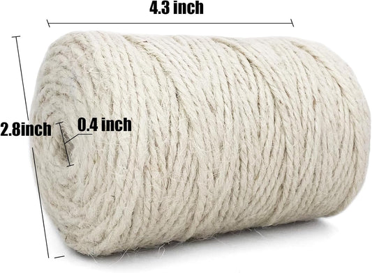 Leecogo White 2.5mm Jute Twine 328 Feet Heavy Duty Garden Twine String for Gardening Plant Crafts and Decorative Projects