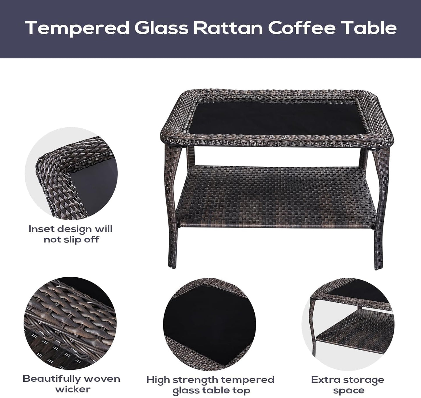 Outdoor Furniture Sectional Sofa L Shaped Couch - Patio Wicker Set with 2 Swivel Glider Chairs, 8 Piece Rattan Patio Conversation Sets with Gray Cushion for Deck Backyard Sunroom Grey Cushion