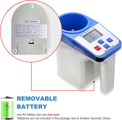 Grain Moisture Meter High Precision Grain Moisture Tester with Temperature Compensation and Data Storage Seed Moisture Meter for 16 Grains including Wheat, Corn, Coffee and More