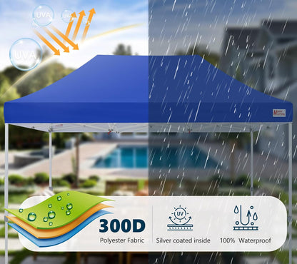 MASTERCANOPY Pop Up Canopy Tent Commercial Grade 10x15 Instant Shelter (Blue)