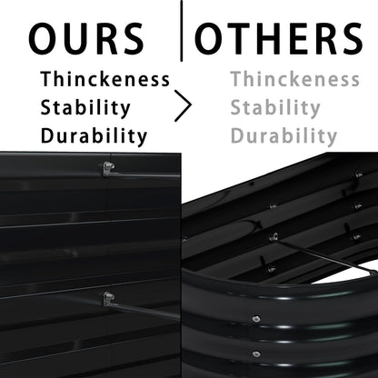 8x4x1ft(2 Pack) Galvanized Raised Garden Bed,Outdoor Planter Box Metal Patio Kit Planting Bed for Vegetables Flowers Herb,Black