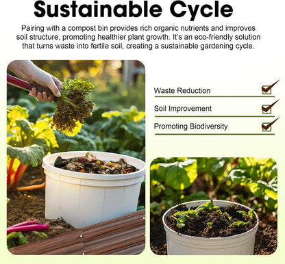 5x3x1ft Oval Galvanized Raised Garden Bed Outdoor 9-in-1 Large Metal Modular Planter Box Raised Beds for Gardening,Vegetables,Fruits,Flowers & Herbs (Brown)