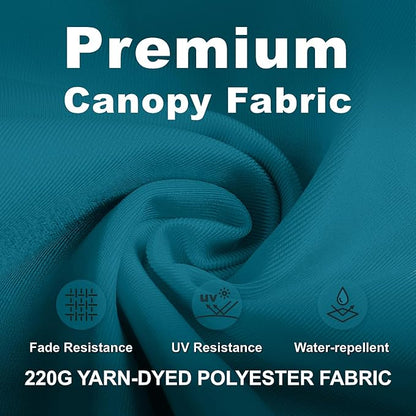 12FT Cantilever Umbrella with Base Large Curvy Outdoor Aluminum Offset Umbrella w/ 360° Rotation, UV Resistant Canopy for Patio, Garden, Backyard, Lake Blue