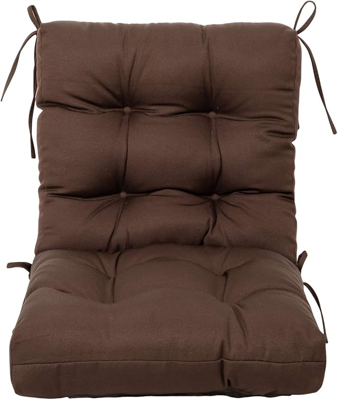 ARTPLAN All Weather Chair Outdoor Cushions Wicker Tufted Pillow with Back for Outdoor Furniture