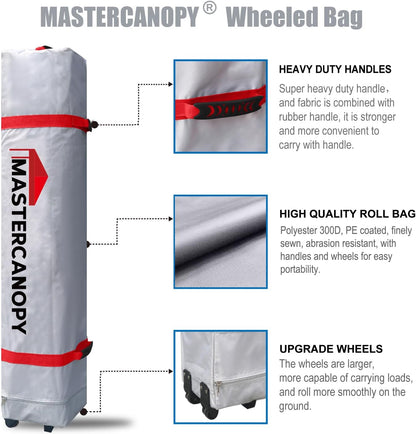 MASTERCANOPY Durable Pop-up Canopy Tent with Roller Bag (10x10, Blue)