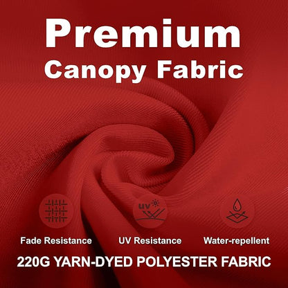 12FT Cantilever Umbrella with Base Large Curvy Outdoor Aluminum Offset Umbrella w/ 360° Rotation, UV Resistant Canopy for Patio, Garden, Backyard, Red