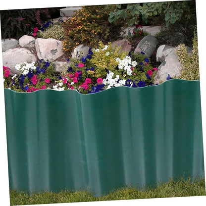 2 Rolls Reusable Plastic Lawn Border Fence Flexible Landscape Edging Kit for Garden Beds and Balconies Decorative Plant Fence Easy DIY Green Garden Trim