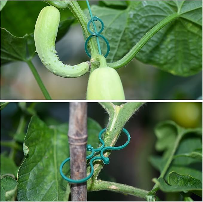 118ft Soft Green Twist Garden Ties with 20PCS Clips for Plants - 2mm Diameter