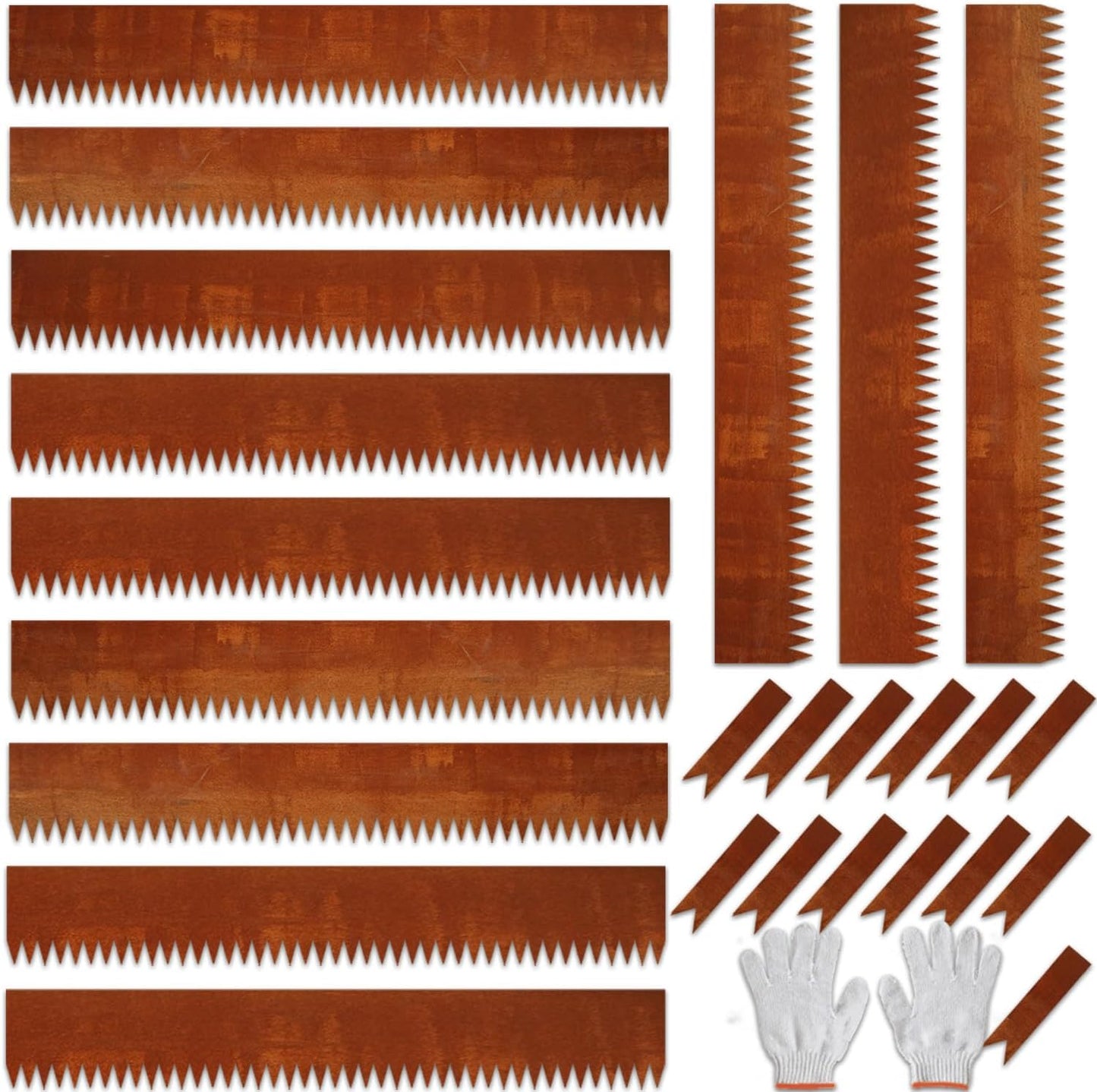 Corten Steel Landscape Edging, 40" L x 6" H, 18 GA Thickness, 12 Pack + 13 Stakes, Enhance Garden, Yard, Park, Lawn, Plants & Vegetables w/Long-Lasting Rust-Finish Cor-Ten Edging