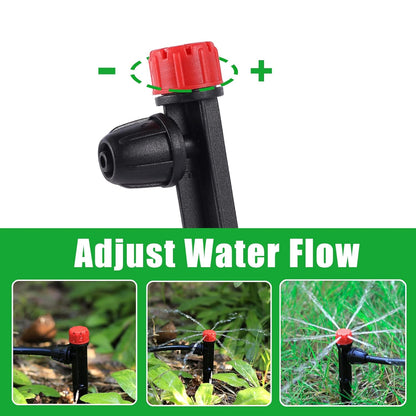 Drip Irrigation Emitters with Adjustable 360 Degree Water Flow Drippers for 1/4 inch Tubing,25pcs Drippers Sprayer 25pcs Drip Irrigation Emitters Perfect (25pcs-Colorful*13 Sprayer*12 Drip)