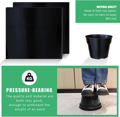 12 Pack Plant Pots, 8 Inch Plant Planter with Clear Saucer, Plastic Pots for Plants Indoor and Out Door Such as Strawberry, Herb and Flowers (Black)