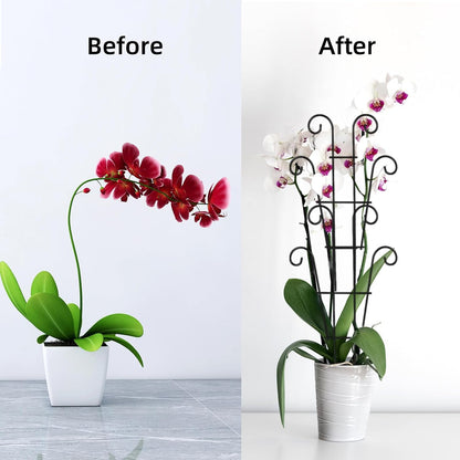 Garden Plant Trellis for Indoor Plants, Stackable Metal Trellis Supports for Climbing Plants or Houseplants, 3 Pack, Black (10"(W) x 17"(H))