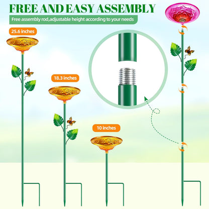 5 Pack Bee Watering Station, Bee Bath for Garden Metal Bee Butterfly Feeder, Colorful Flower Shape Bee Watering Cup Bowl Bee Waterer for Outdoor Outside Yard Decor Pollinator Watering