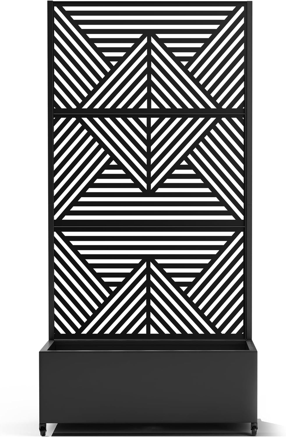 Raised Garden Bed with Trellis and Wheels,73"x35"x16" Metal Raised Garden Bed,Black Diamond Metal Planter with Climbing Trellis for Vines & Vegetables