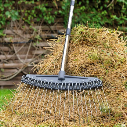 Colwelt Thatch Rake -24 Steel Tines, Dethatching Rakes with 54’’ Lightweight Stainless Steel Handle, Yard Dethatcher Rakes for Lawn(Pine Needles, Dead Grass, Thatch, Leaves, Mulch)