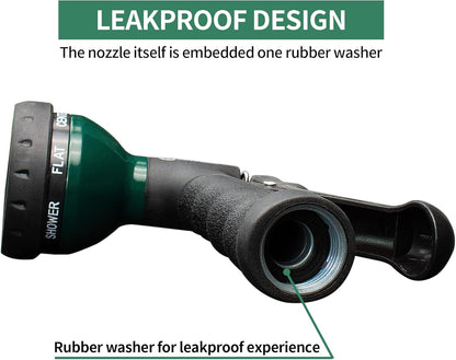 AUTOMAN-Garden-Hose-Nozzle, Metal Water Spray Nozzle with Heavy Duty 7 Adjustable Watering Patterns,Slip Resistant for Watering Plants,Lawn& Garden,Washing Cars,Cleaning,Showering Pets & Outdoor Fun.