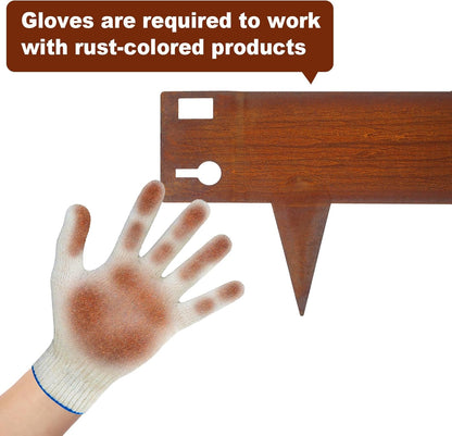 42" L X 6.3" H Corten Steel Landscape Edging, 6 Pack Hammer in Landscape Edging, Garden Edging Border for Lawn, Flower Bed, Yard (Rust-Colored)