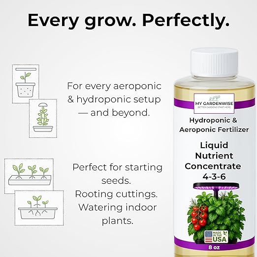 Liquid Plant Food – Hydroponics Nutrients for Indoor House Plants, Tomato, Strawberry, Lucky Bamboo, Lettuce, Vegetable Garden & Herbs – Aero Nutrients Liquid Fertilizer for All Growing Systems (16oz)